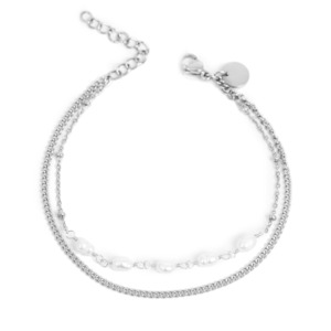 Body: Anklet with Pearls - silver