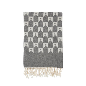 Beach And Outdoors: KW Monogram Turkish Towel - Indigo