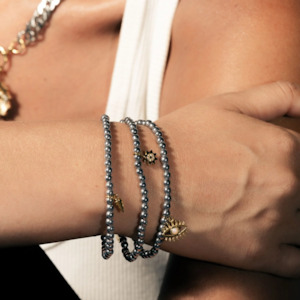 Guardian Bracelet - Pearl + Silver + Gold