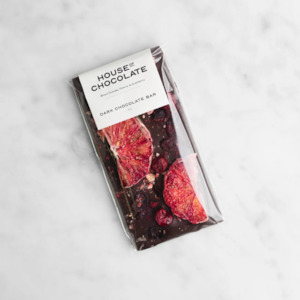 Blood Orange, Cherry + Cranberry Chocolate bar