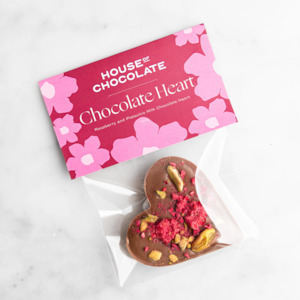 Pistachio and Freeze Dried Raspberry Milk Chocolate Heart