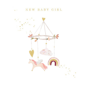 Cards Wrapping: Baby Girl Mobile Card