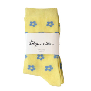 D J: Petal Socks - Yellow + Cornflower