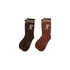 KW Runaway Girl Socks2 pack - Dark Brown + Mahogany