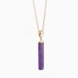 Cathy Pope Jewellery: Amethyst Amulet + Chain - Gold