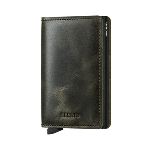 Bags And Wallets: Slimwallet - Vintage Olive + Black