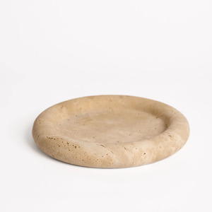 Art Object: Bay Round Tray - Light Travertine