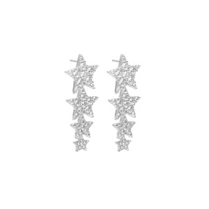 Silk Steel: Etoile Drop Earrings - Silver