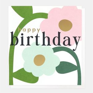 Happy Birthday Card - Bendy Daisies