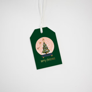 Cards Wrapping: Gift Tag - Merry Christmas Globe