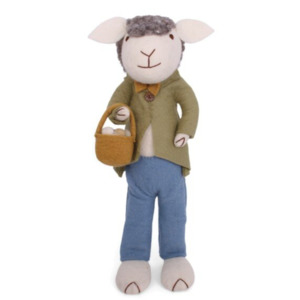 Sale: Big Sheep - White Sheep with Green Jacket + Basket