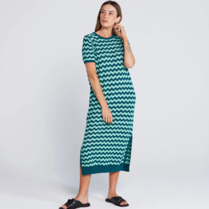 Squiggle Dress - Sage + Cypress