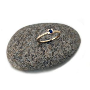 Products: 9ct Matt Yellow Gold Ring Blue Sapphire