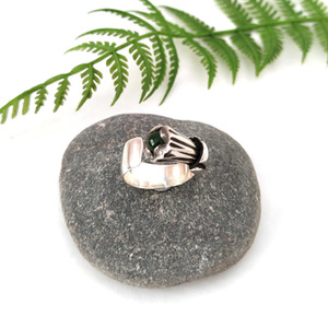 Products: Pounamu Fungus Flower Ring Silver