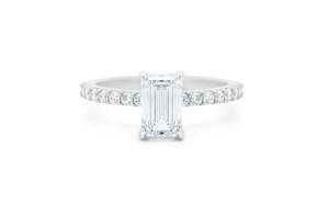 Engagement Rings: Honour: Emerald Cut Diamond Solitaire Ring