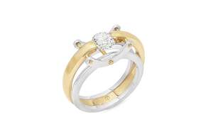 Engagement Rings: Circlipd Evo: Brilliant Cut Diamond Solitaire Ring