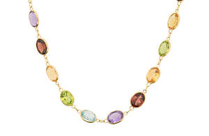 Pendants Necklaces: Streak of Colour: Gemstone Necklace in Gold | 29.00ctw