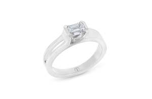 Inspired Collection: Levald: Emerald Cut Diamond Solitaire Ring