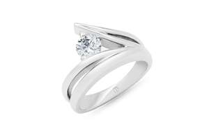 Inspired Collection: Waved: Brilliant Cut Diamond Solitaire Ring