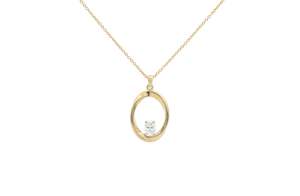 Mobius Twist Oval Cut Diamond Pendant