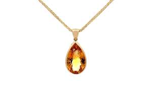 Filigree Citrine Pendant in Yellow Gold | 30.93ct