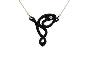 The Leap: Floeting® Diamond and Black Jade Pendant | 0.33ct
