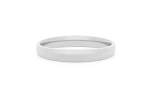Mens Wedding Rings: Classic Fine Light Dome Band in White Gold