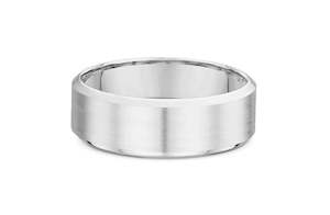 Mens Wedding Rings: Bevel Edge Band in Titanium