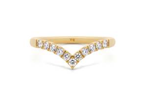 Womens Wedding Rings: Brilliant Cut Diamond Claw Set V-shaped Ring | 0.22ctw