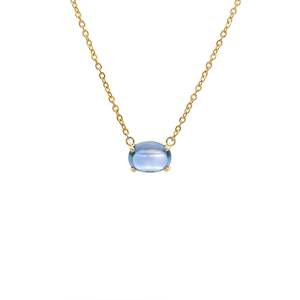 Blue Sapphire Claw Set Necklace in Yellow Gold | 1.88ct