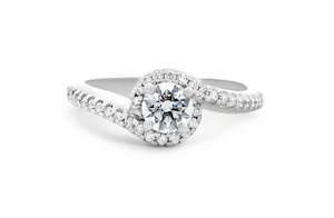 Halo Engagement Rings: Nest: Brilliant Cut Diamond Halo Ring