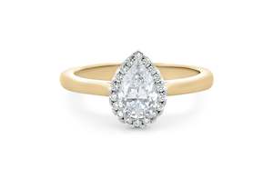Halo Engagement Rings: Luminous: Pear Cut Diamond Halo Ring