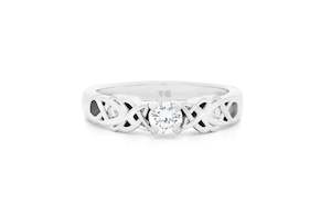 Diamond Set Band Engagement Rings: Meadow: Brilliant Cut Diamond Solitaire Ring