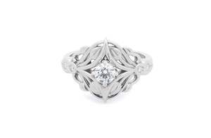 Diamond Set Band Engagement Rings: Rosella: Brilliant Cut Diamond Solitaire Ring