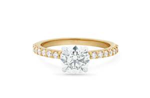 Diamond Set Band Engagement Rings: Honour: Brilliant Cut Diamond Solitaire Ring