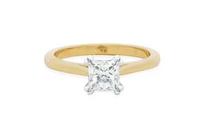 Classic Engagement Rings: Alice: Princess Cut Diamond Solitaire Ring