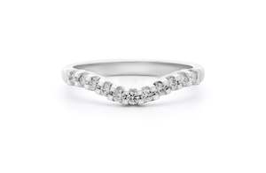 Classic Wedding Bands: Brilliant Diamond Set Curve Shape Ring