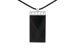 Mens Fine Jewellery: Tapa: Diamond and Black Jade Pendant in Platinum | 0.32ctw