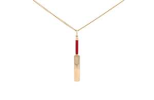Model Cricket Bat Pendant in Yellow Gold