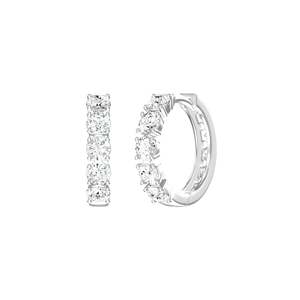 Studs Earrings: Claw Set Brilliant Cut Diamond Huggie Earrings in Gold | 1.13ctw