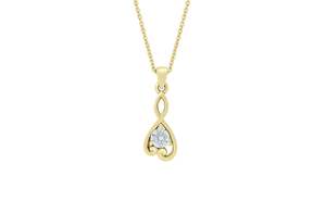 Pendants Necklaces: Pania: Brilliant Cut Diamond Pendant in Yellow Gold | 0.17ct D-G VS