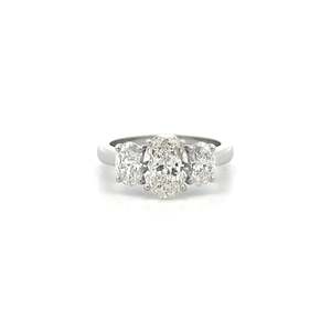Harmony: Oval Cut Diamond Three Stone Ring in Platinum | 1.83ctw