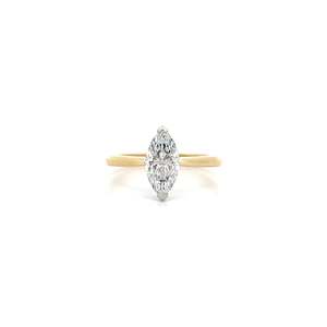 Alice: Marquise Cut Diamond Solitaire Ring in Yellow Gold | 1.21ct D VVS1