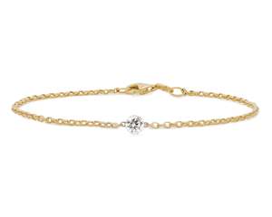 The Floeting® Diamond Solitaire Bracelet in Yellow Gold | 0.27ct G VS2