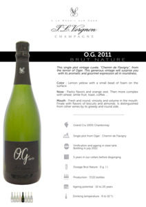 Champagne: Champagne J L Vergnon O.G Brut Nature Grand Cru Blanc de Blancs 2015 750ml