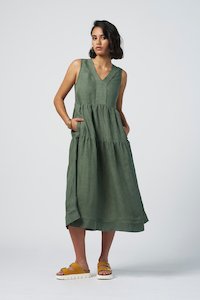 MADLY SWEETLY SUNSHINE MIDI DRESS - KHAKI