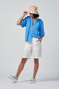 FASHION: MADLY SWEETLY COLOURWHEEL BLOUSE - AZURE