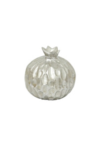 GIFTWARE: SILVER POMEGRANATE DECOR