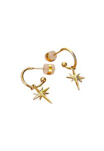 PENNY FOGGO GOLD HALF HOOPS LONG STAR