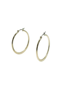 Earrings 1: GREGORY LADNER OVAL HOOP EARRING - RHODIUM